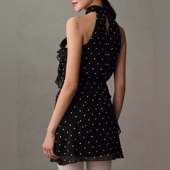 Maeve Halter Rosette Mini Dress Size S - Picture 2 of 5